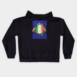 Ireland Flag European Union Flag Ripped Open - Gift for Irish From Ireland Kids Hoodie